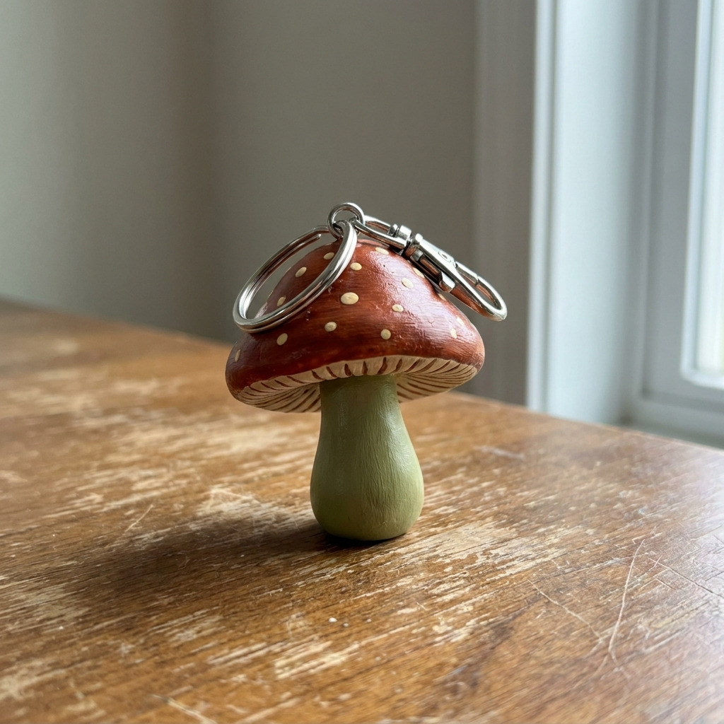 How to Build a DIY Air Dry Clay Mushroom Keychain Charm in Earthy Colors: Step-by-Step Guide with Materials and Measurements