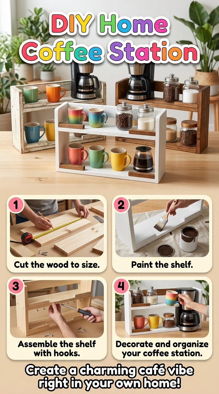 How to Build a DIY Home Coffee Station Shelf with a Vintage Café Look: Step-by-Step Guide with Materials and Measurements