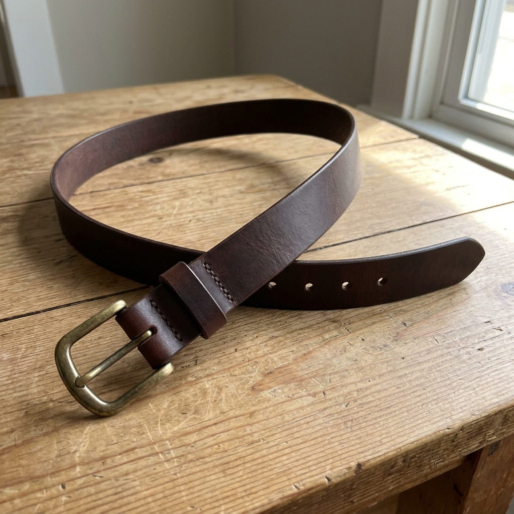 DIY Leather Belt with Simple Tools and a Thrifted Vintage Buckle