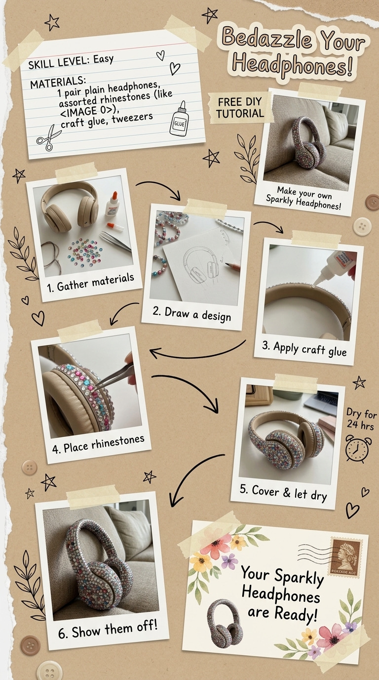 How to Bedazzle Headphones with Rhinestones for a Sparkly Makeover