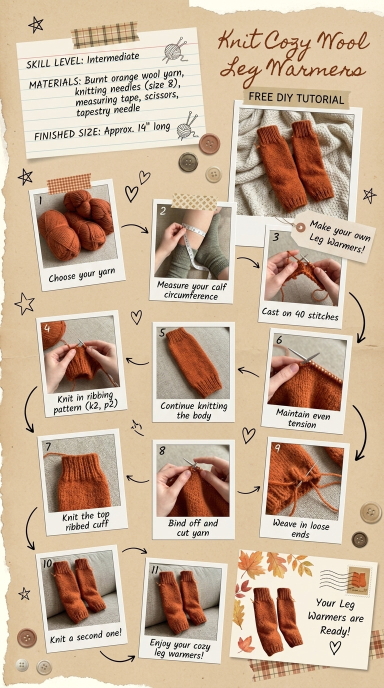 How to Knit Cozy Wool Leg Warmers for Chilly Autumn Mornings: Step-by-Step Guide with Materials and Measurements