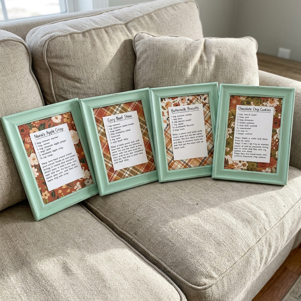 How to Make Framed Recipe Cards for a Cozy Kitchen Wall