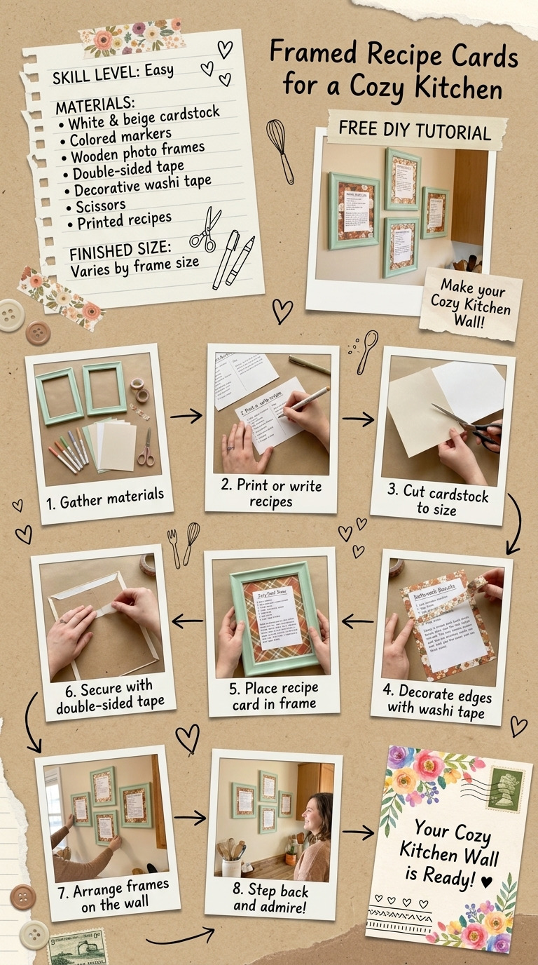 How to Make Framed Recipe Cards for a Cozy Kitchen Wall