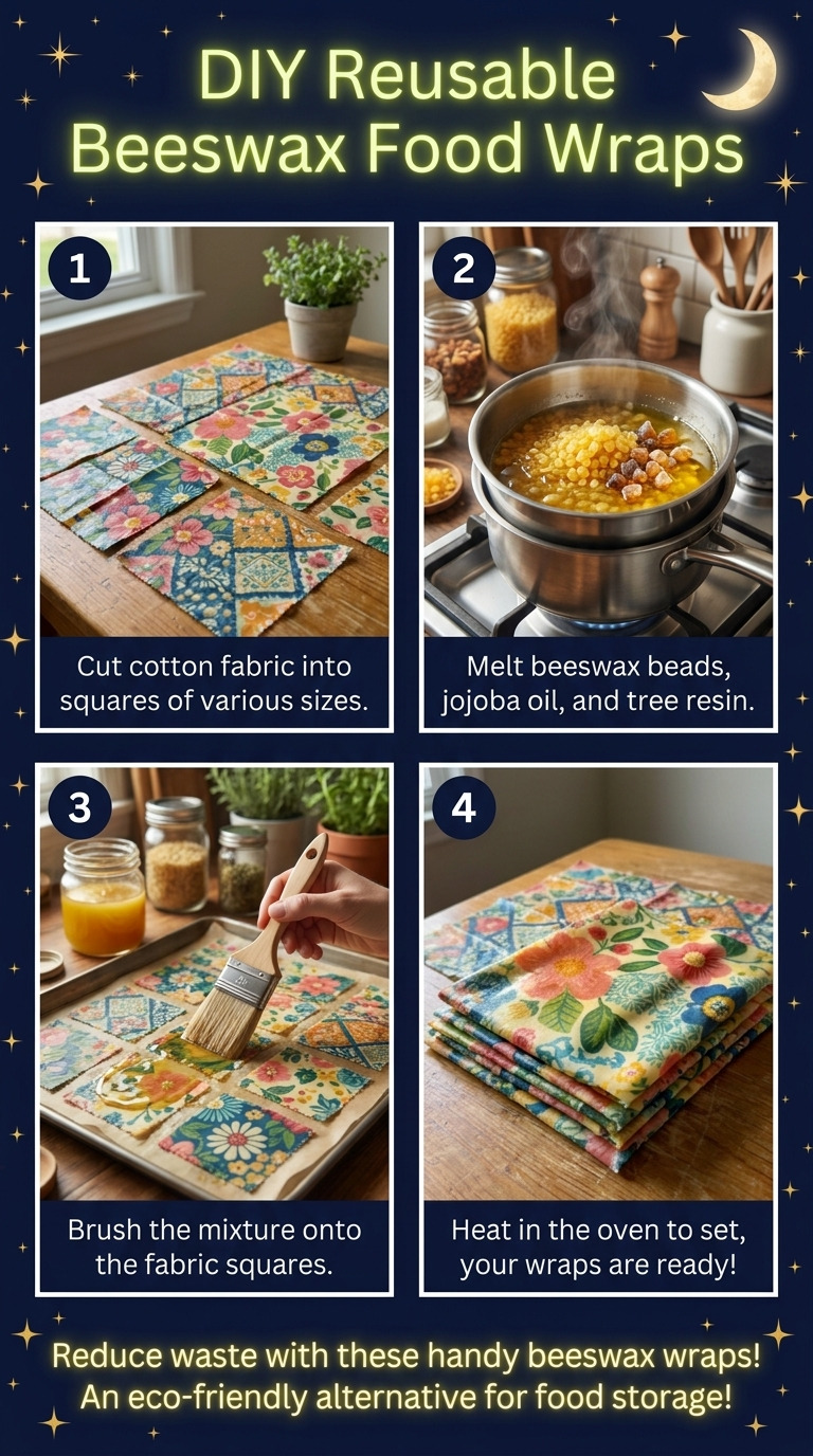 How to Make Reusable Beeswax Food Wraps from Cotton Fabric Scraps