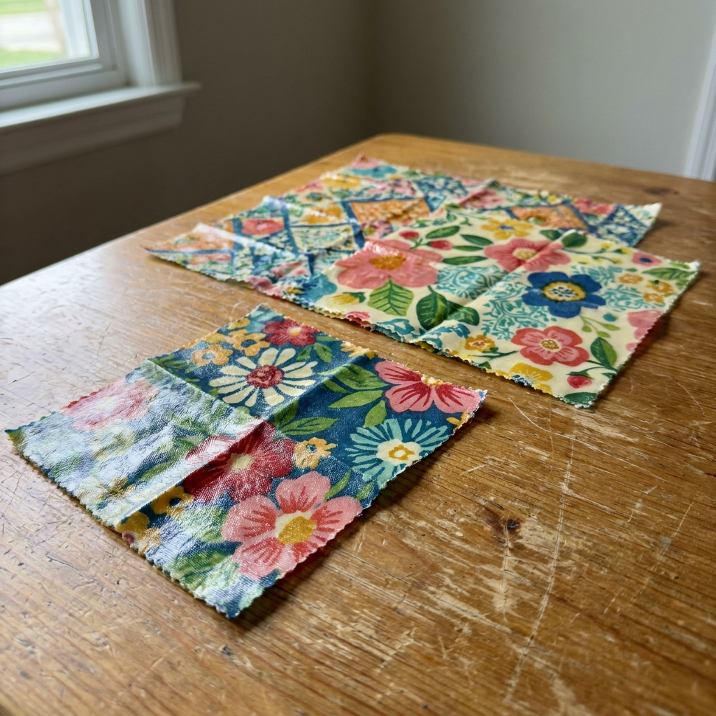 How to Make Reusable Beeswax Food Wraps from Cotton Fabric Scraps