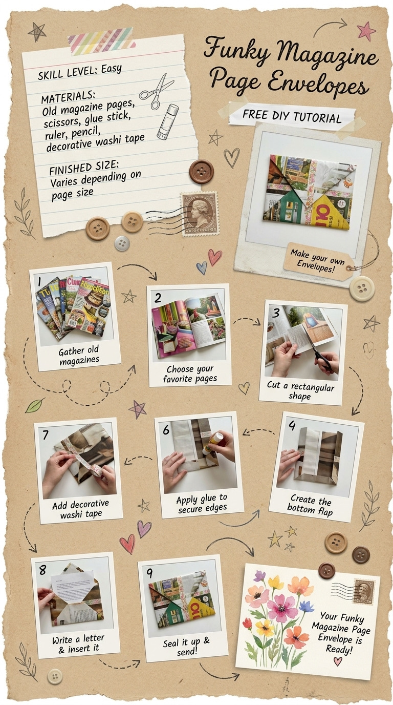 How to Make Snail Mail Envelopes from Old Magazine Pages: Step-by-Step Guide with Materials and Measurements