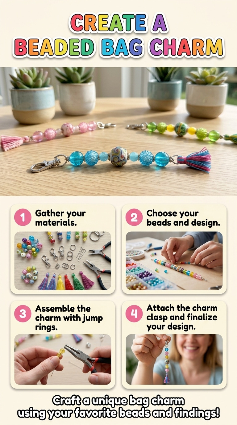 How to Make a Beaded Bag Charm from Leftover Jewelry Findings: Step-by-Step Guide with Materials and Measurements
