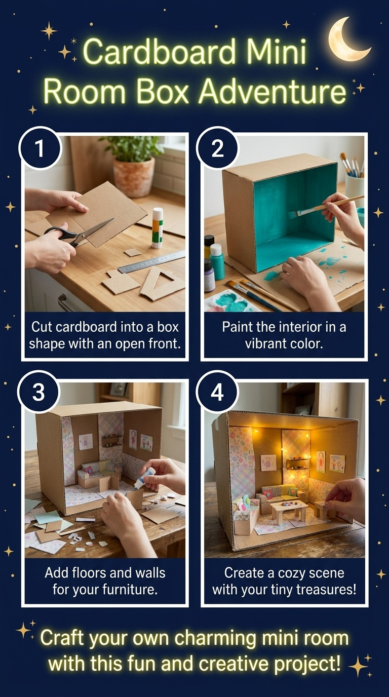 How to Make a Cardboard Mini Room Box with Tiny Furniture: Step-by-Step Guide with Materials and Measurements