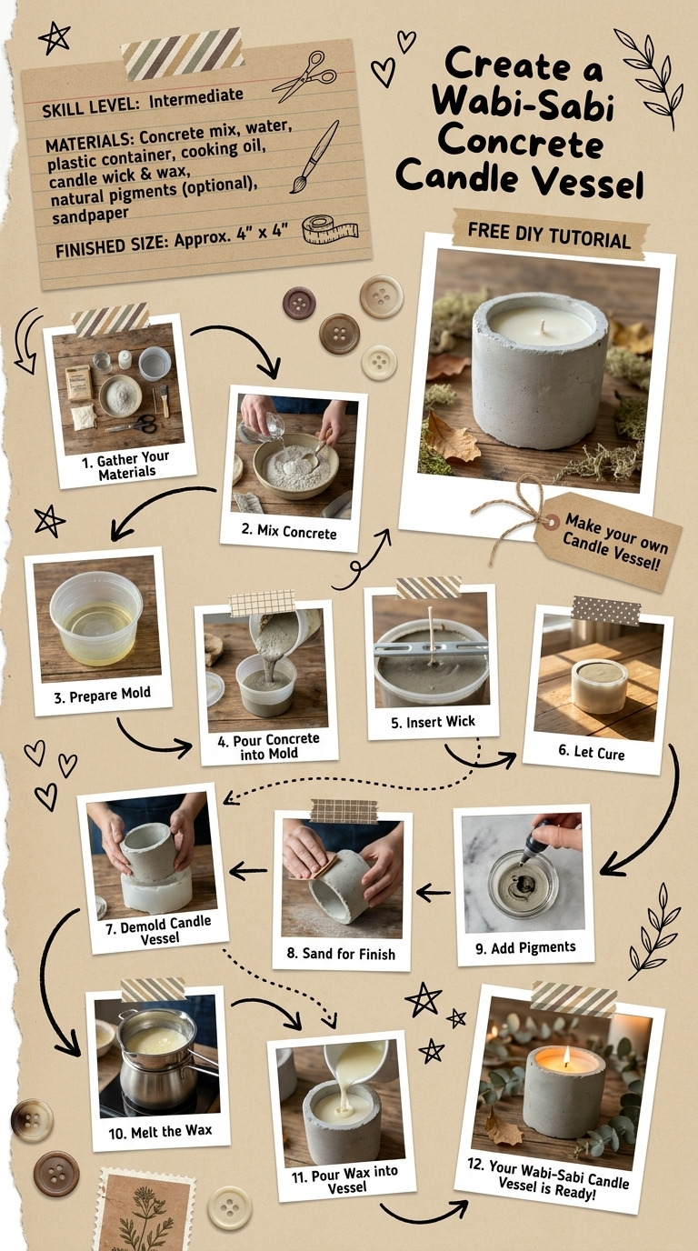 How to Make a Concrete Candle Vessel with a Wabi-Sabi Finish