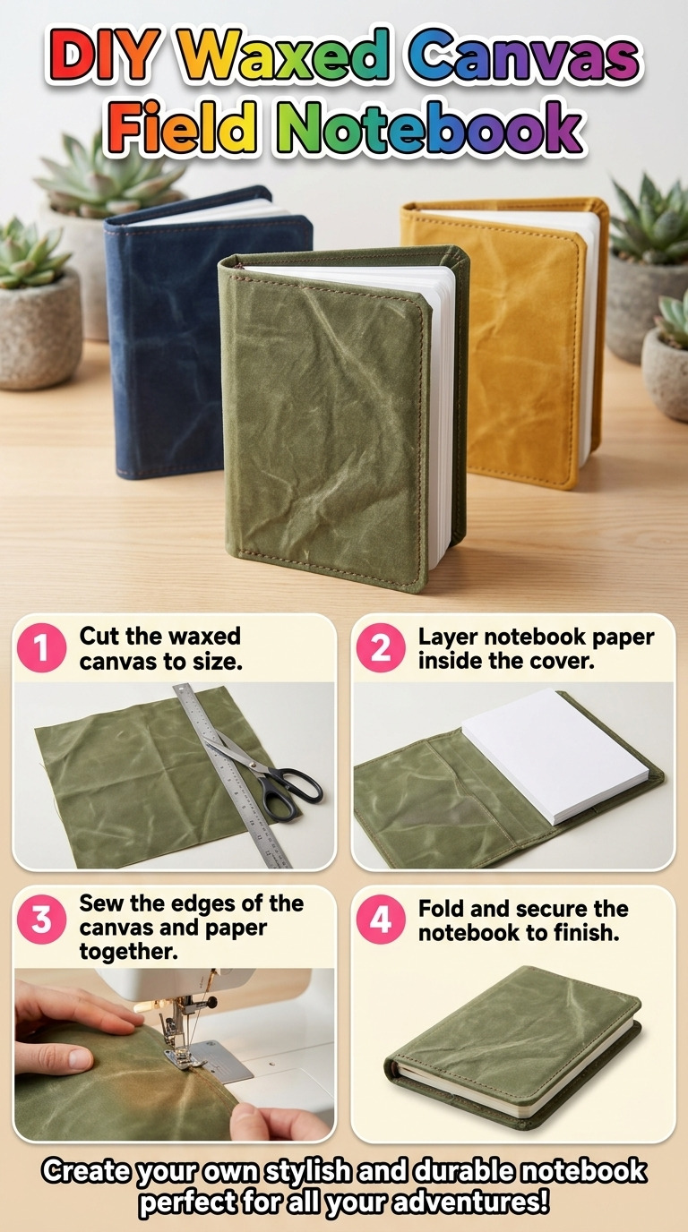 How to Make a Field Notebook with a Waxed Canvas Cover