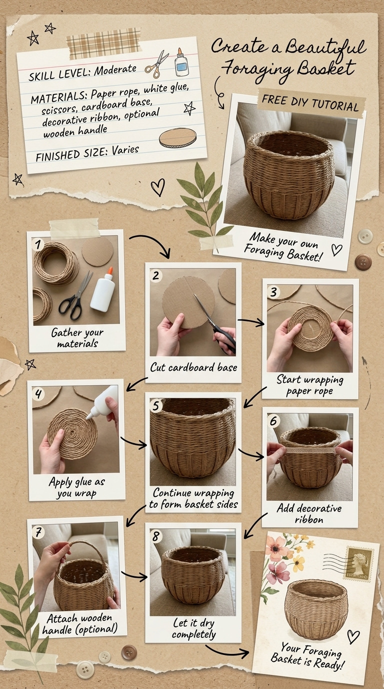 How to Make a Foraging Basket from Paper Rope and Glue