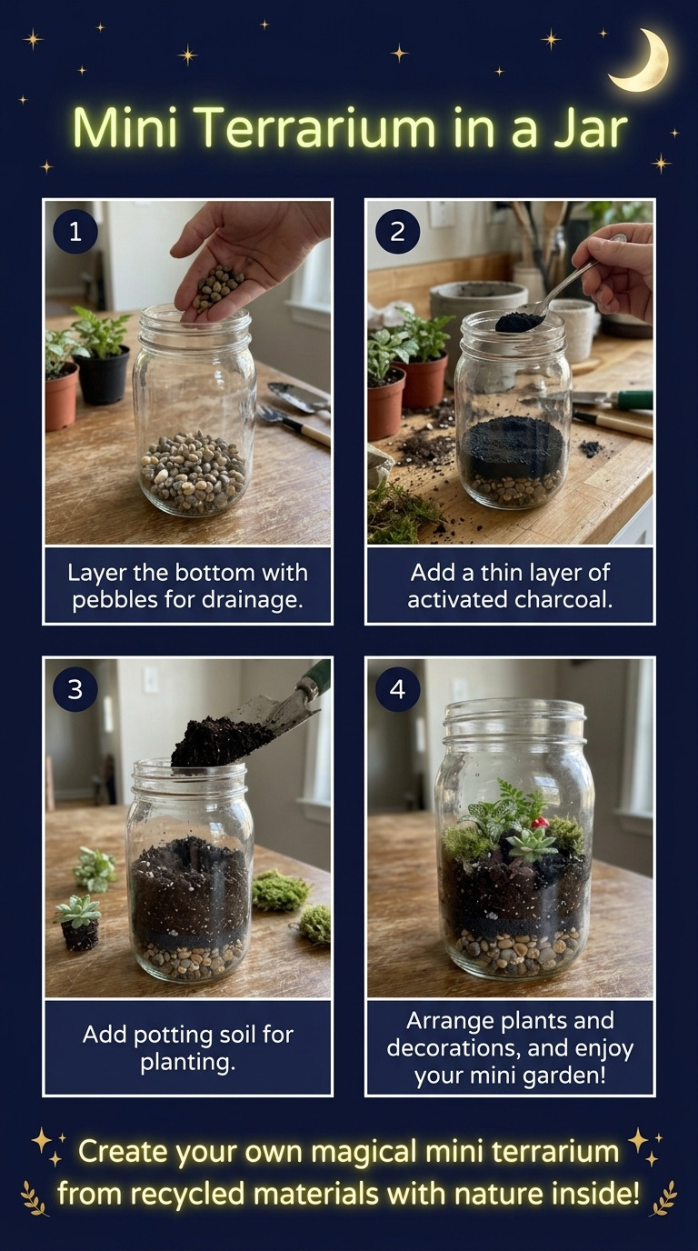 How to Make a Mini Terrarium in a Recycled Glass Jar: Step-by-Step Guide with Materials and Measurements