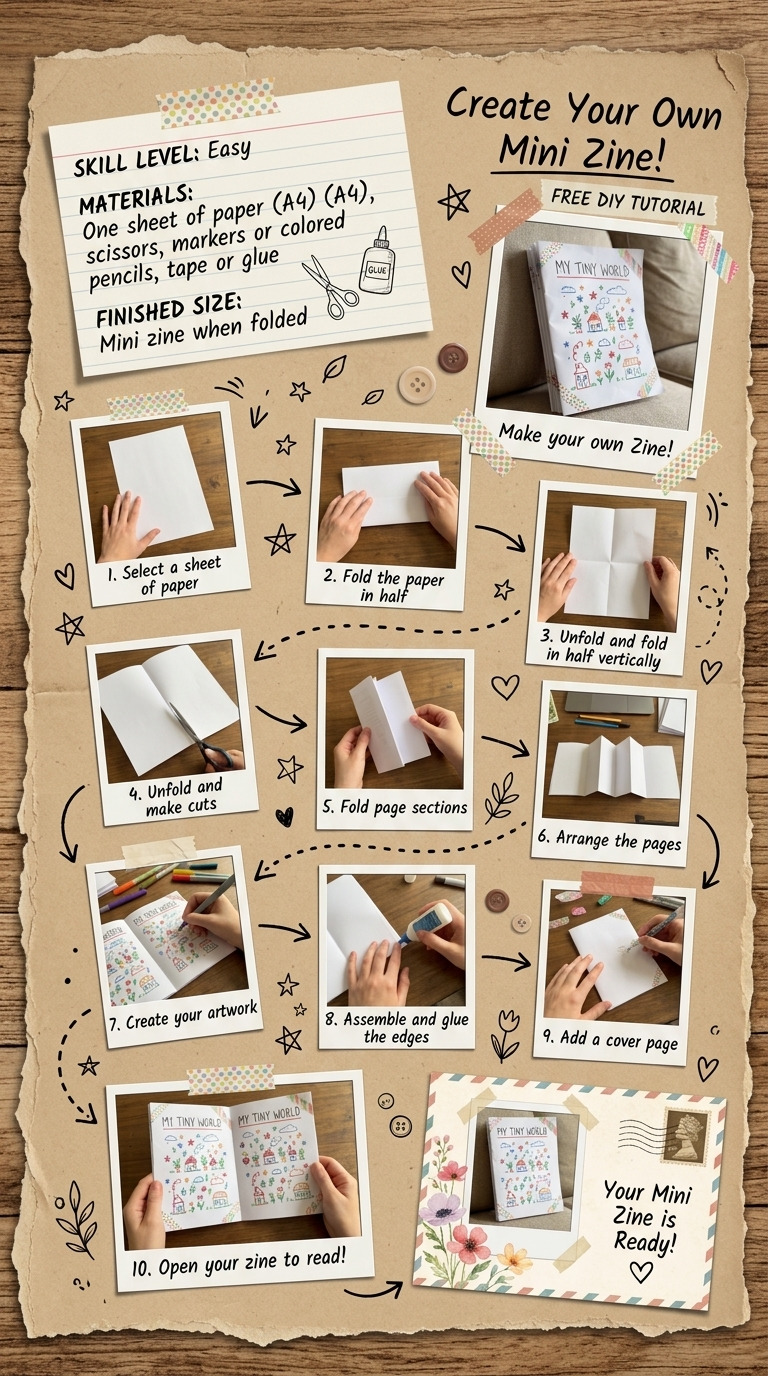 How to Make a Mini Zine from One Sheet of Paper: Step-by-Step Guide with Materials and Measurements