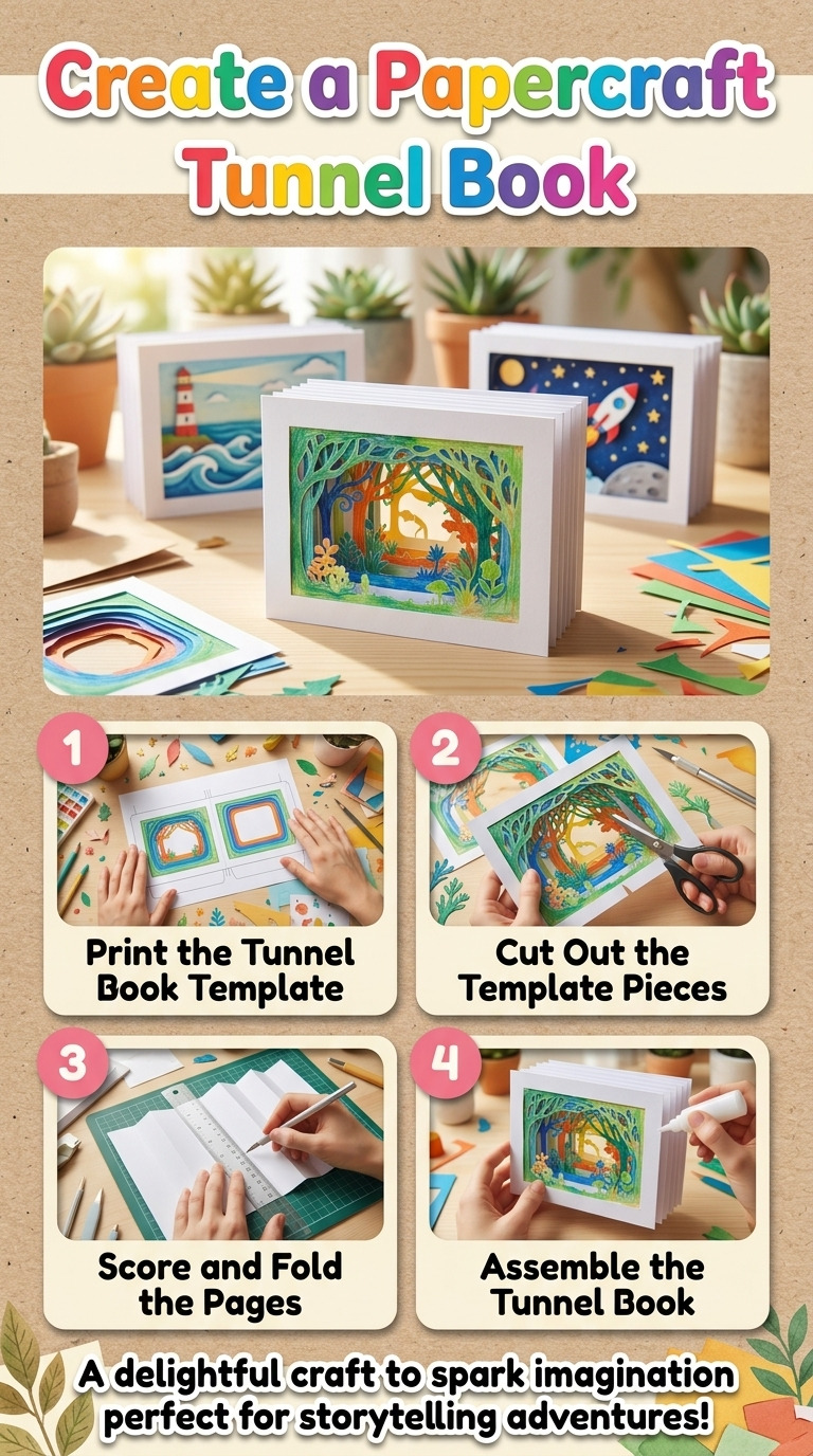 How to Make a Paper Tunnel Book with a Free Printable Template