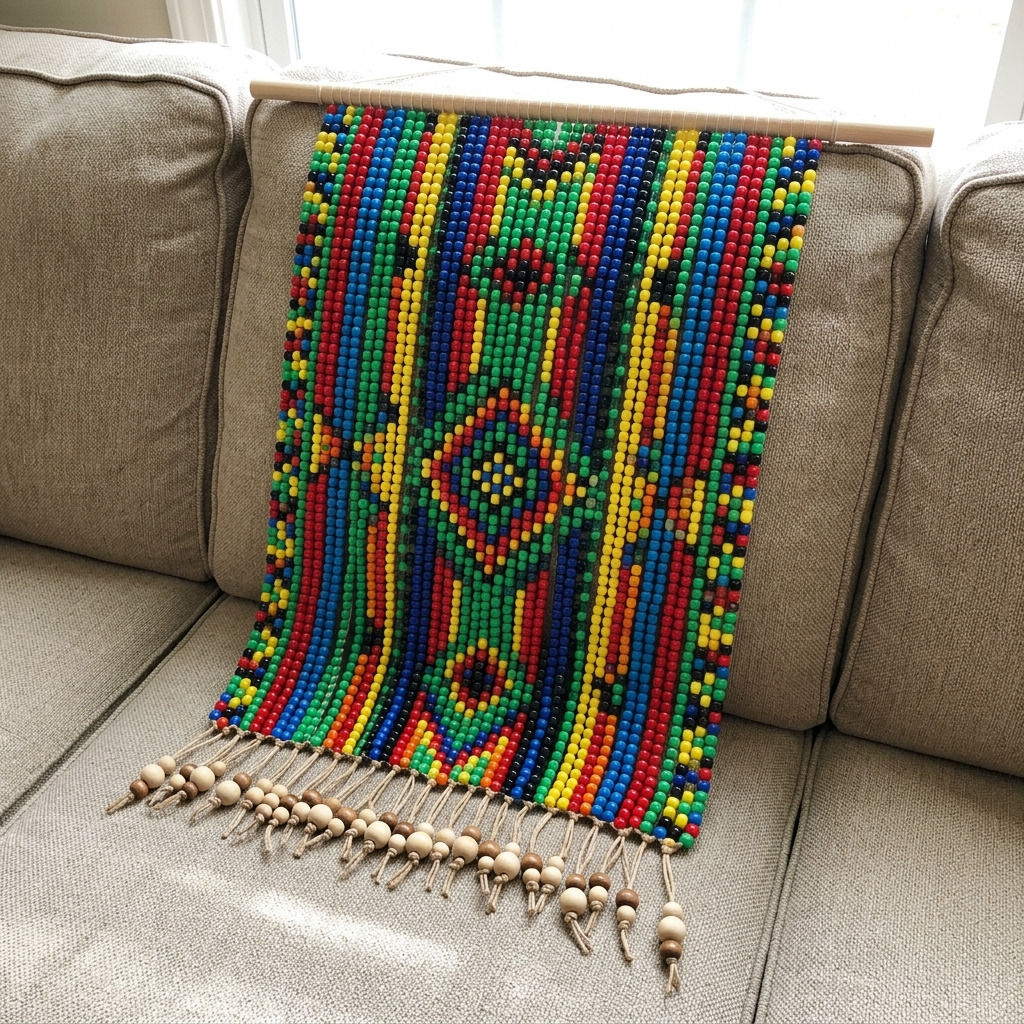 How to Make a Pony Bead Tapestry Wall Hanging with a Free Pattern