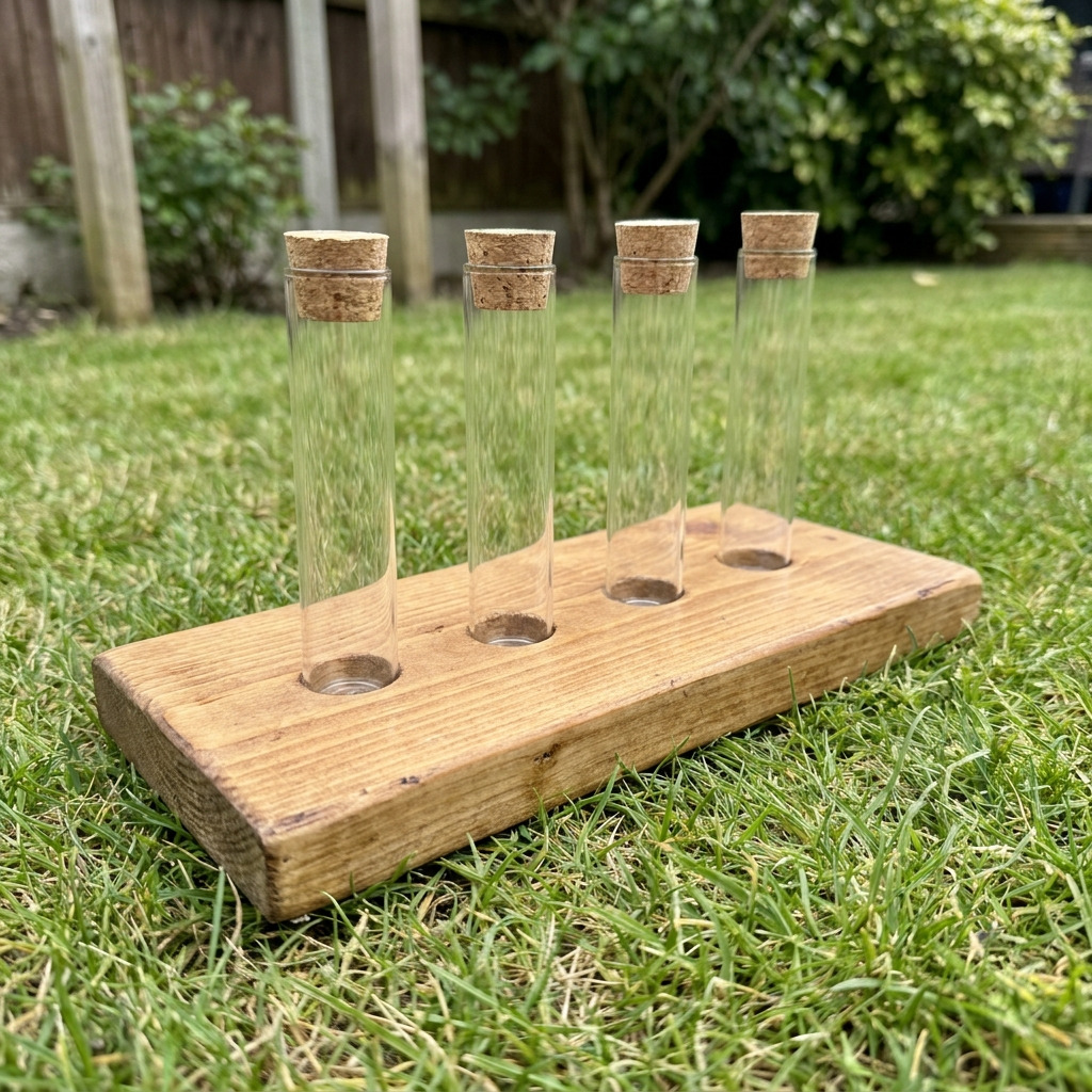 How to Make a Test Tube Plant Propagation Station on a Wood Base