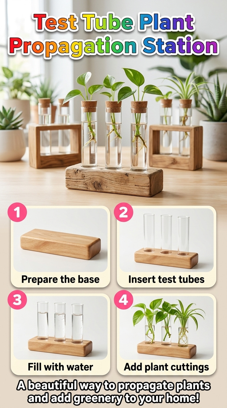 How to Make a Test Tube Plant Propagation Station on a Wood Base