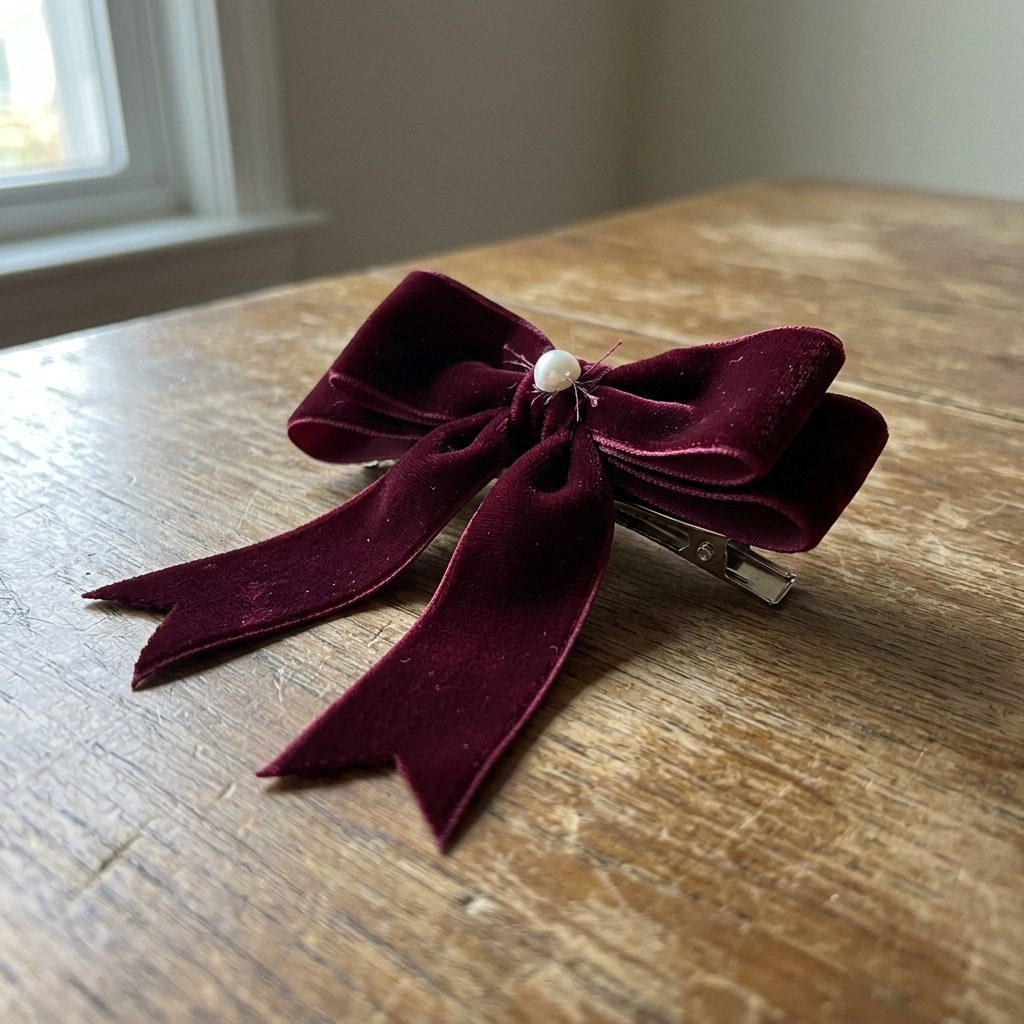 How to Make a Velvet Ribbon Bow Hair Clip in Minutes