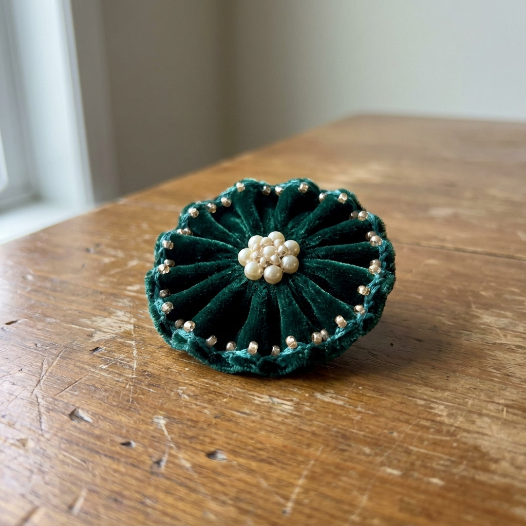 How to Make a Vintage-Style Velvet Brooch with Beads and Pearls