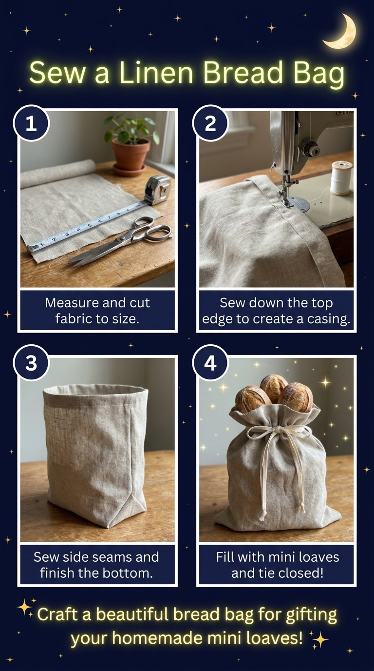 How to Sew a Linen Bread Bag for Gifting Homemade Mini Loaves