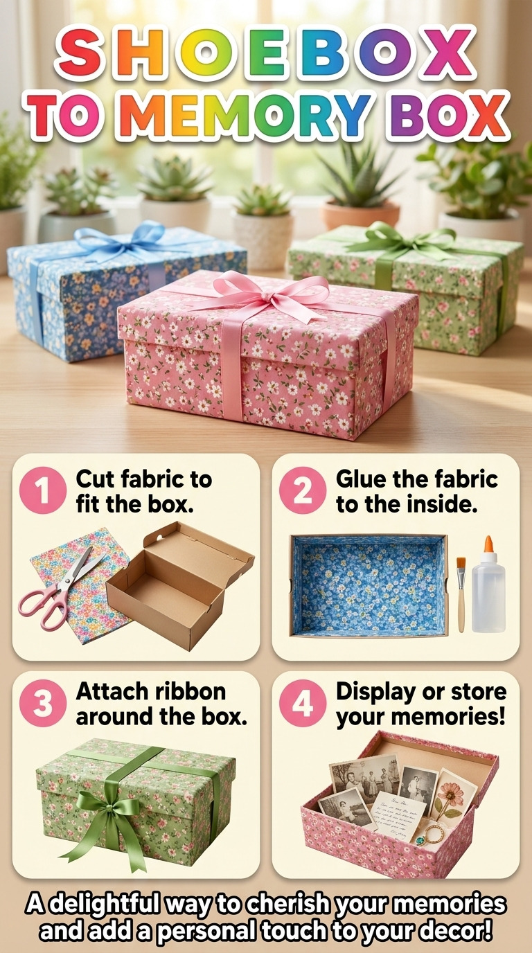 How to Turn a Shoe Box into a Fabric-Lined Memory Box: Step-by-Step Guide with Materials and Measurements