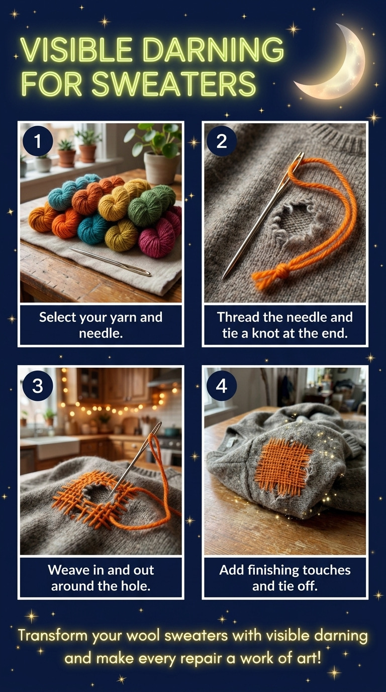 How to Visibly Darn a Hole in a Wool Sweater: Step-by-Step Guide with Materials and Measurements