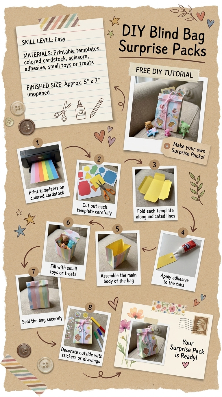 Kids Craft: DIY Blind Bag Surprise Packs with Printable Templates