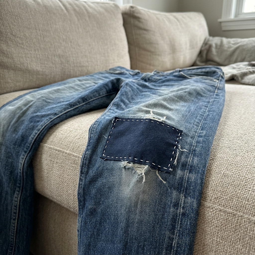 Sashiko Mending Tutorial: Patch Your Favorite Jeans Knee by Hand